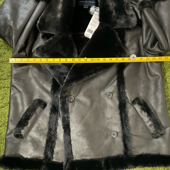 NWT French Connection Vegan Black Shearling Jacket - Picture 10 of 10
